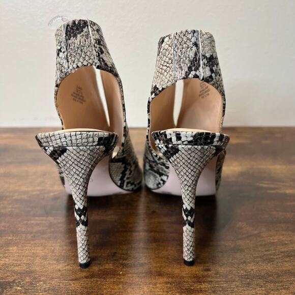 Jessica Simpson Javrey Shooties 7 Womens Snakeskin Peep Toe Stiletto Heels Boots - Picture 6 of 10